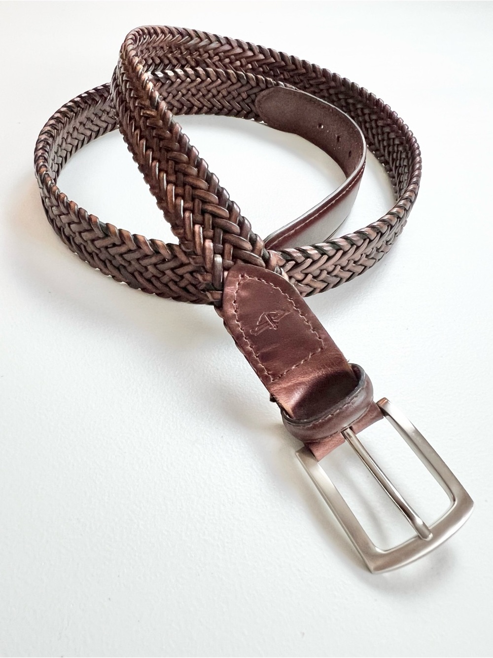 Dockers Braided Brown Leather Belt 44